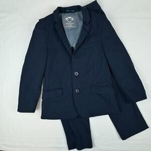 Appaman Suit Boys Size 7 Stretchy Mod Suit Navy Tweed Slim Tailored Fit 2 Piece